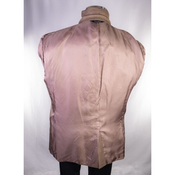 Jos A Bank Blazer Sz 42R Windowpane Beige Sports Coat Suit Jacket Wool/Silk EUC - Picture 12 of 14